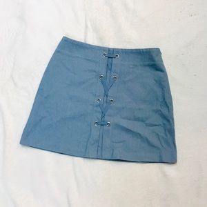 Lulu’s “Feeling Flirty Blue Miniskirt” Size L